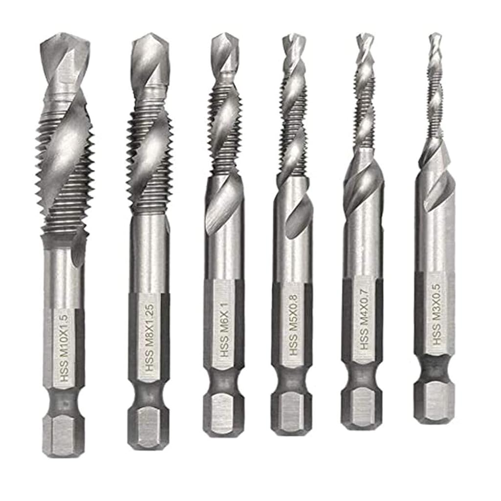 Serplex 6 Machine Screw Tap Set HSS Titanium Spiral Flute Drill Taps Metric M3 M4 M5 M6 M8 M10 Thread Tapping Tool 1/4 Serplex 6 Machine Screw Tap Set HSS Titanium Spiral Flute Drill Taps Metric M3 M4 M5 M6 M8 M10 Thread Tapping Tool 1/4